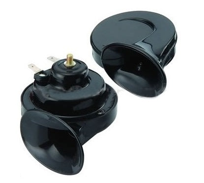 Pair Classic Black Snail Horns High Low Tone