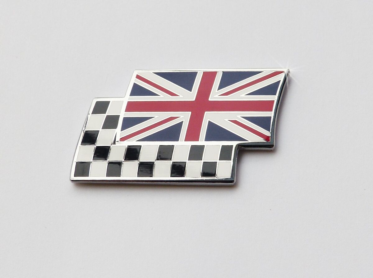 Classic Union Jack / Chequered Flag Overlay Badge Self Adhesive