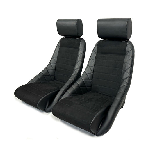 Pair BB1 GT Classic Bucket Seats with Headrests & Runners
