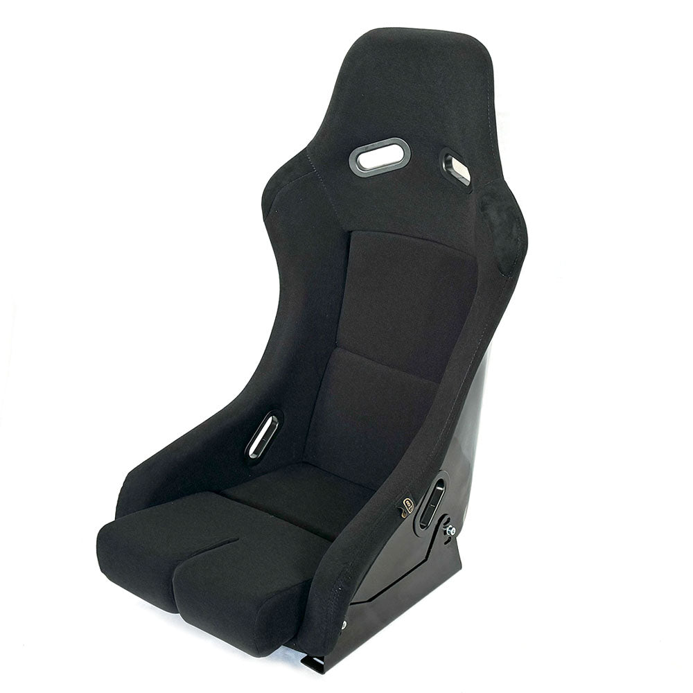 BB5 EXTRA Large Lightweight Fibreglass Fixed Bucket Seat + Sidemounts & Runners BLACK