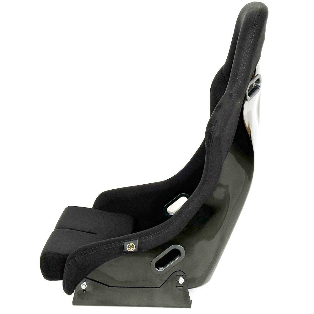 BB5 EXTRA Large Lightweight Fibreglass Fixed Bucket Seat + Sidemounts & Runners BLACK