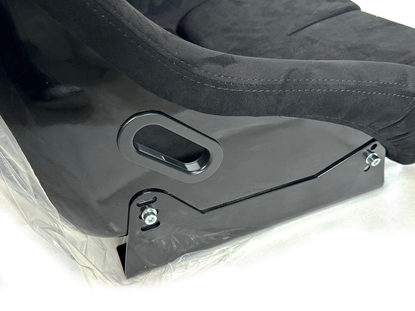 BB5 Suede Fibreglass Bucket Seat + Runners & Sidemounts EXTRA LARGE