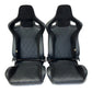 Pair BB6 Diamond Stitch / Alcantara Bucket Sports Seats + Runners