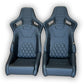 Pair BB6 GT Quilted Diamond Stitched Reclining Bucket Seats