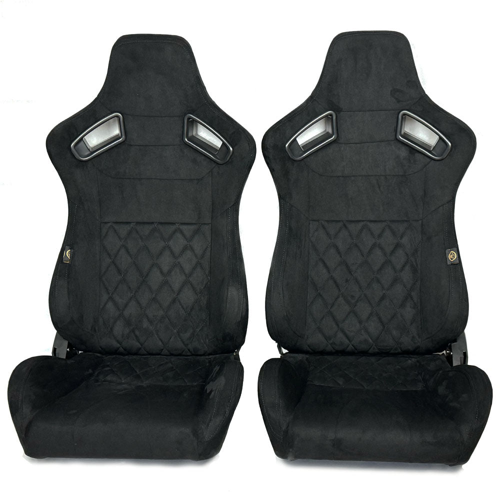 Pair BB6 RS Diamond Stitch Suede Fabric Seats + Universal Runners