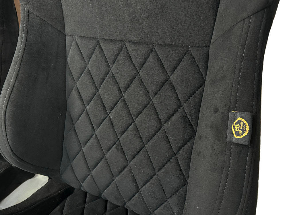 Pair BB6 RS Diamond Stitch Suede Fabric Seats + Universal Runners