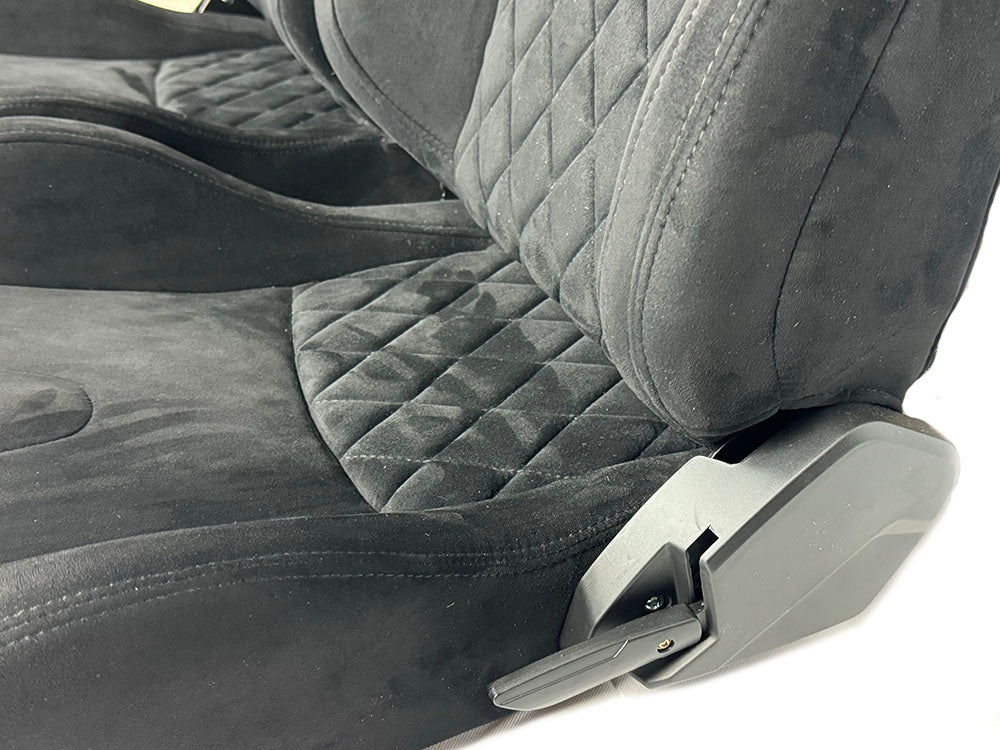 Pair BB6 RS Diamond Stitch Suede Fabric Seats + Universal Runners