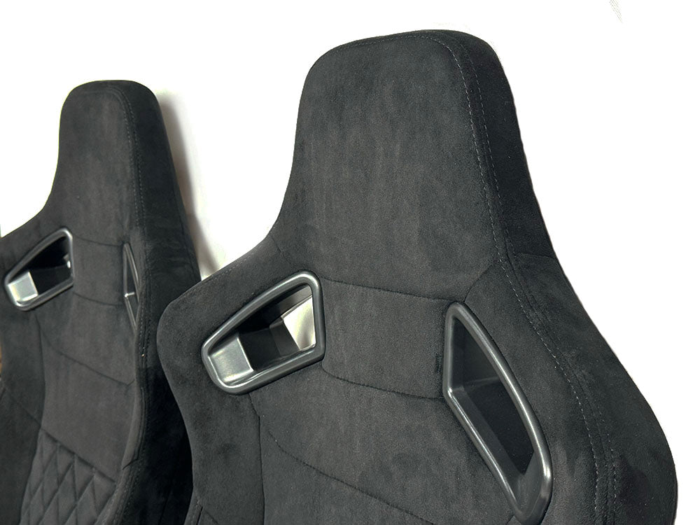 Pair BB6 RS Diamond Stitch Suede Fabric Seats + Universal Runners