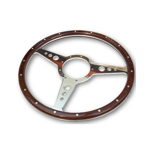 14" Astrali Classic Flat Woodrim Steering Wheel
