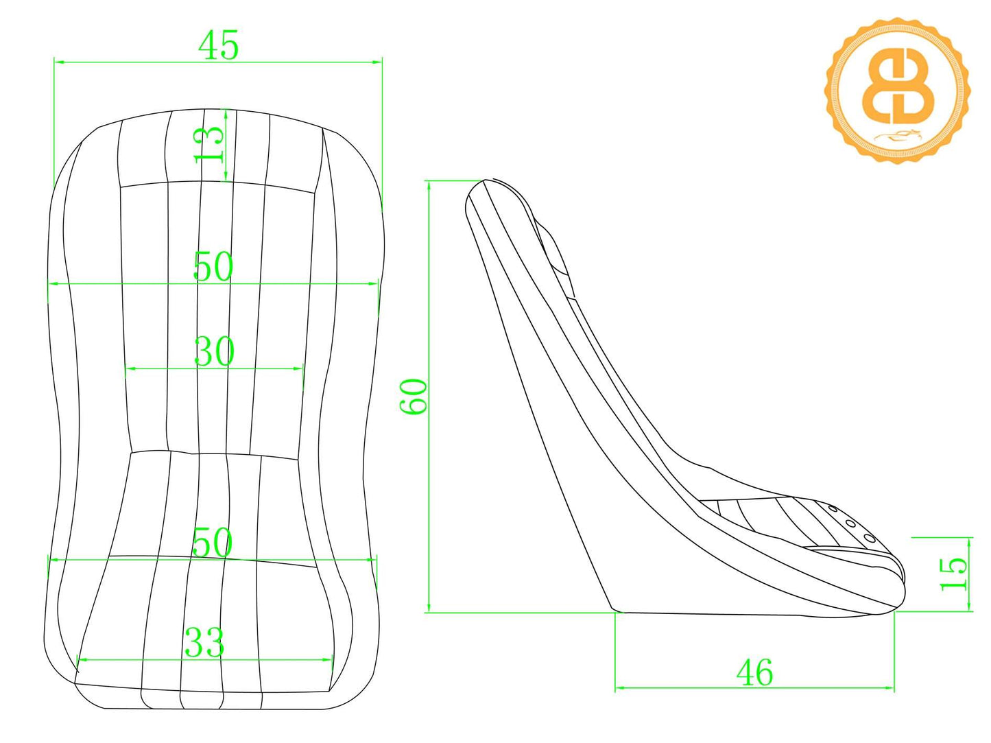 Pair BB1 Classic Clubman Low Back Bucket Seats + Runners