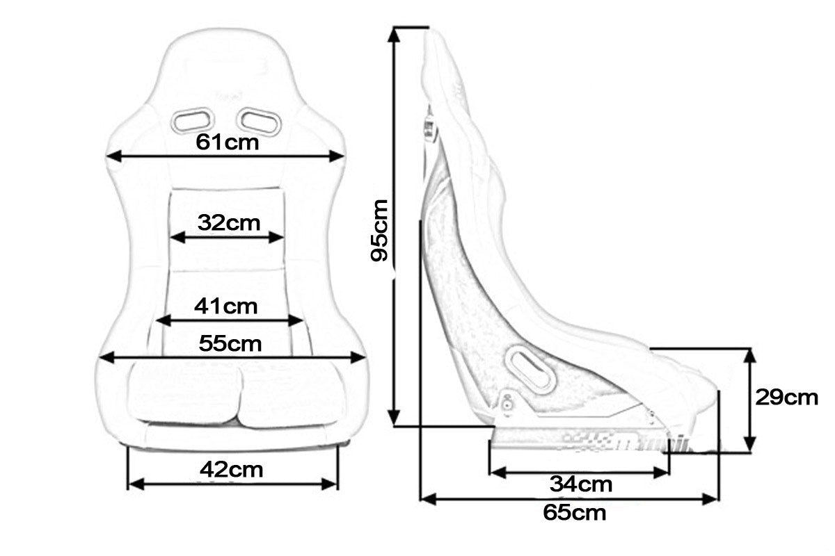 BB5 EXTRA Large Lightweight Fibreglass Fixed Bucket Seat + Sidemounts & Runners BLACK
