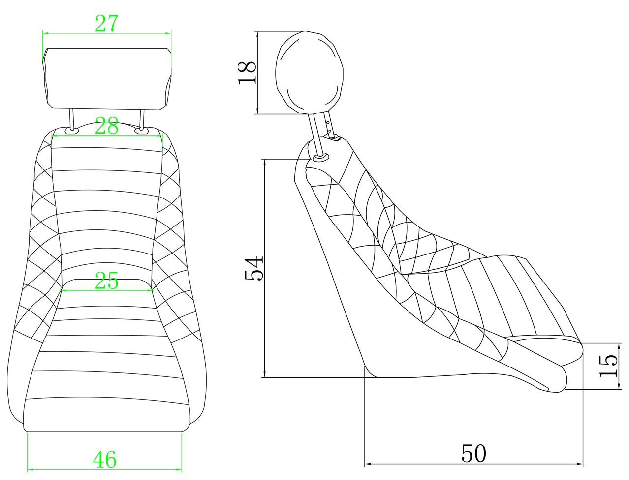 Pair BB1 GT Classic Bucket Seats with Headrests & Runners