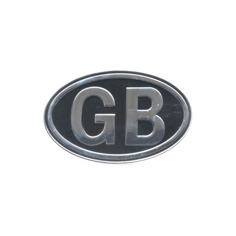 GB Badge Self Adhesive Black / Chrome Metal