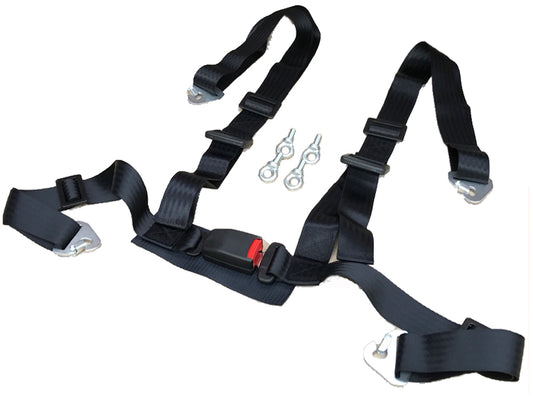 4 Point Seat Belt Harness Clip On Eye Bolt Fitting Black