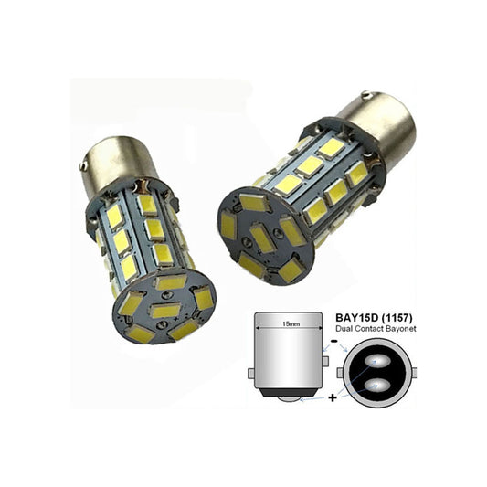 Pair Stop/Tail LED Bulbs Dual Contact Offset Pins