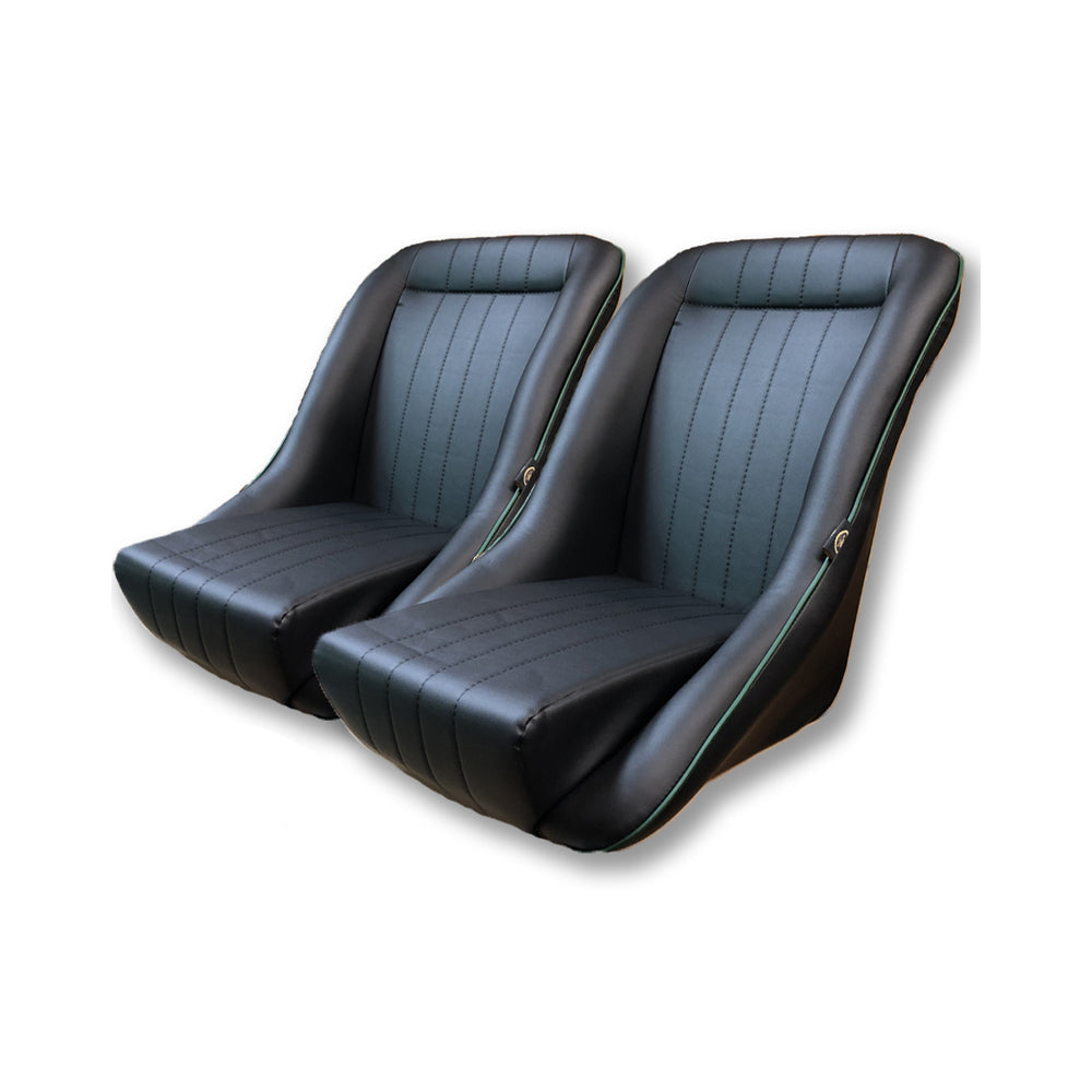 Pair BB1 Classic Clubman Low Back Bucket Seats + Runners