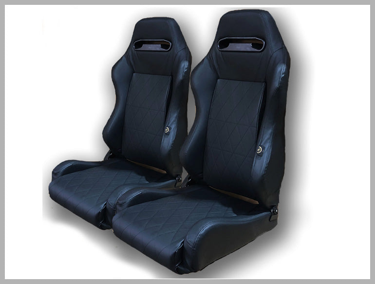 Pair BB3 Reclining Bucket Sports Seats + Runners