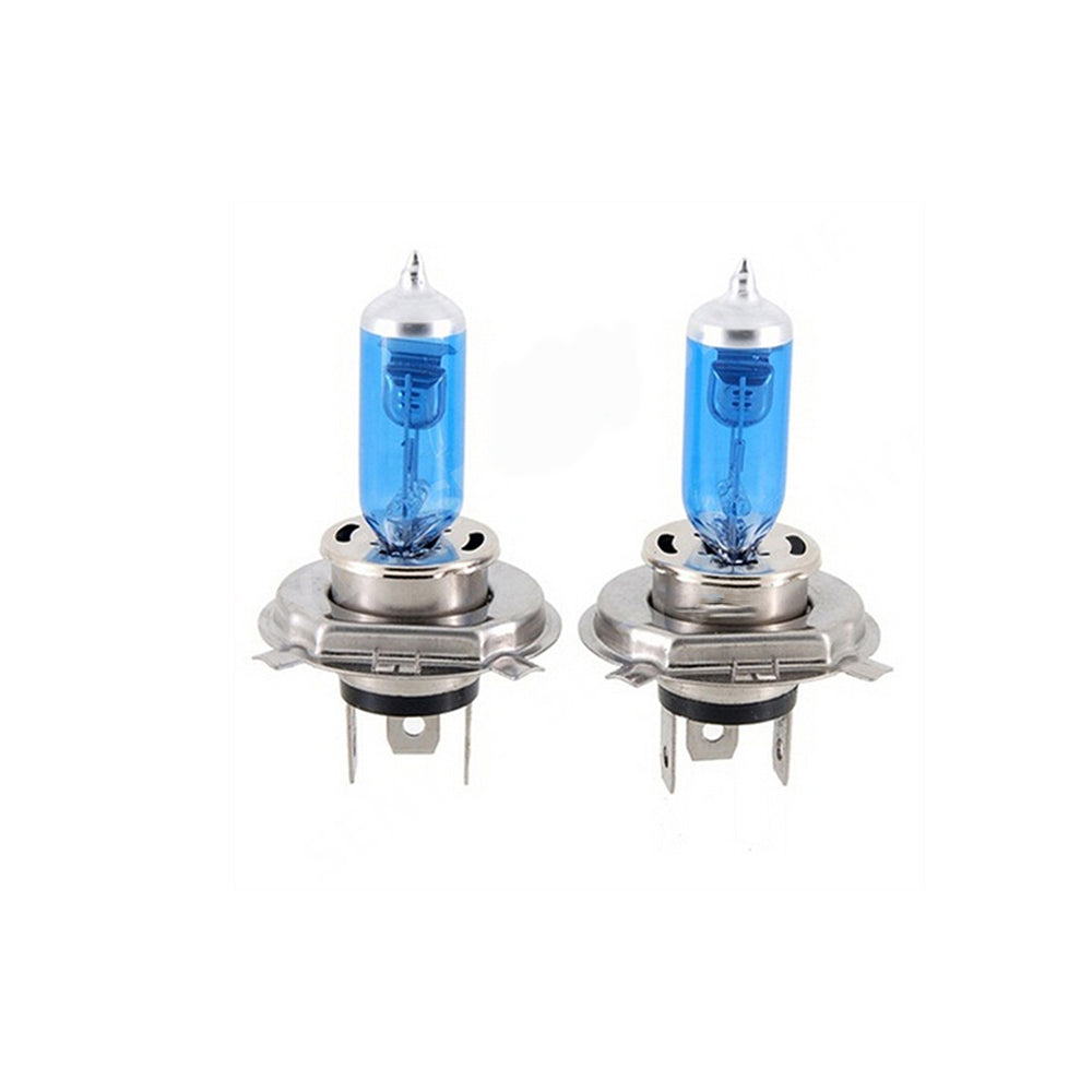 Pair H4 Xenon Look Halogen Bulbs Super White 6000k x2
