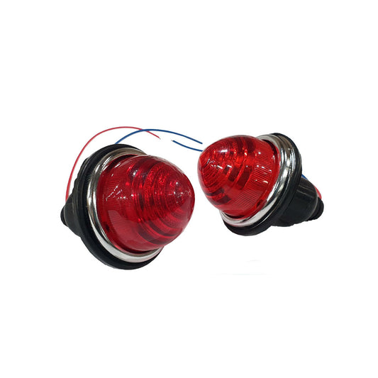 Pair Lucas Type Stop Tail Lamps Red Inc Bulbs