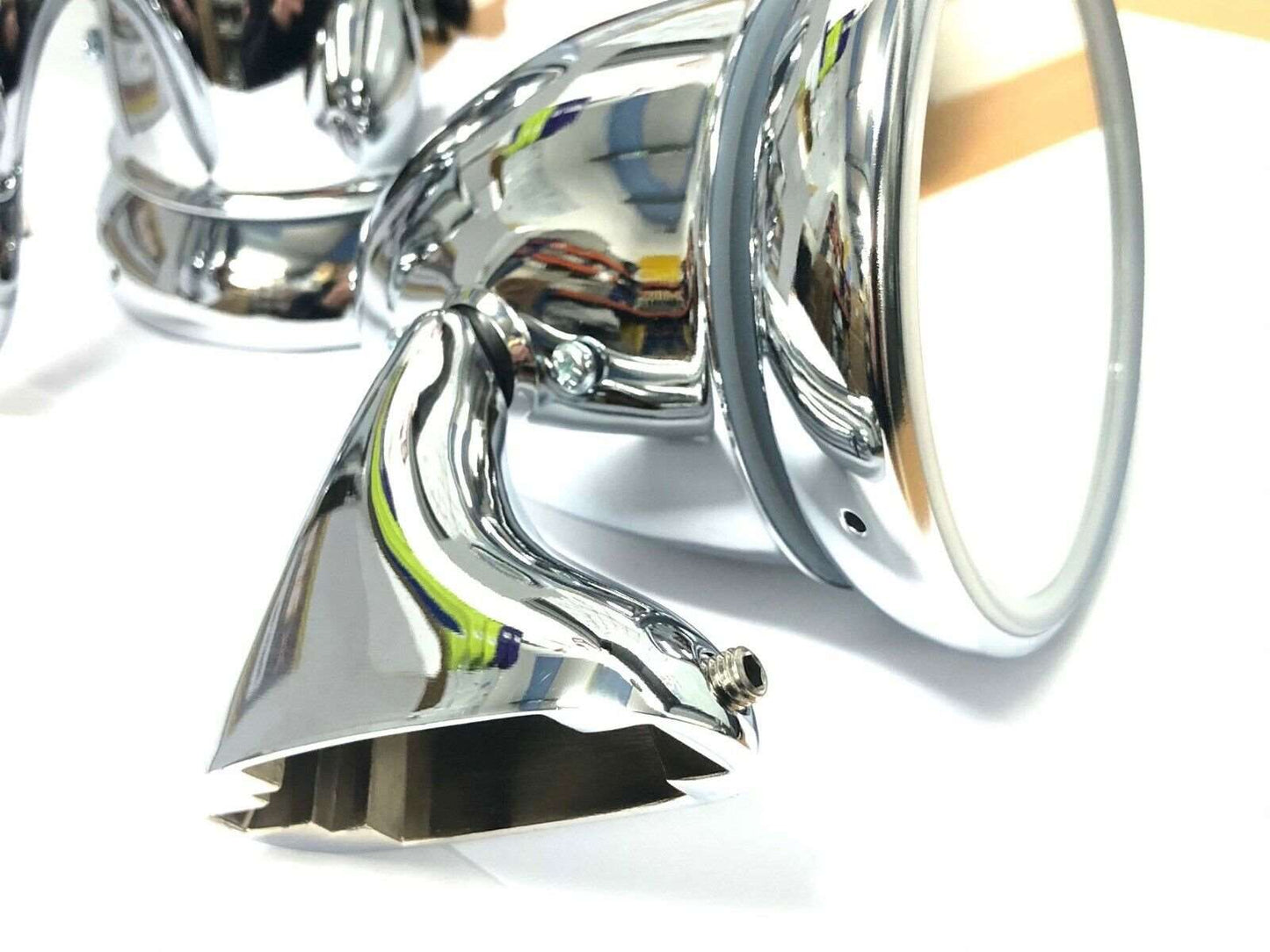 Pair Fully Adjustable Chrome Bullet Door Mirrors Tex Fitment