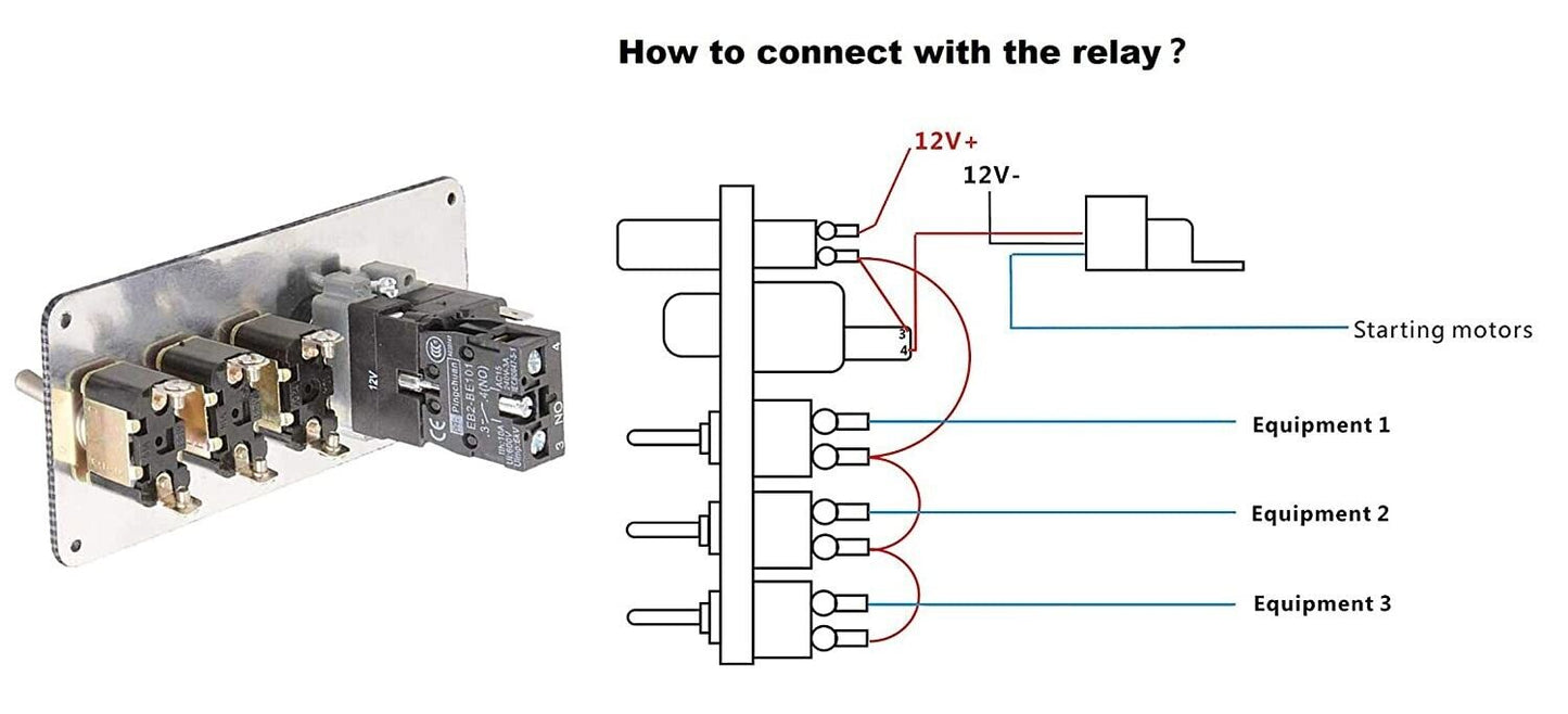 Racing Motorsport Interior 12v Switch Panel with Ignition Engine Start