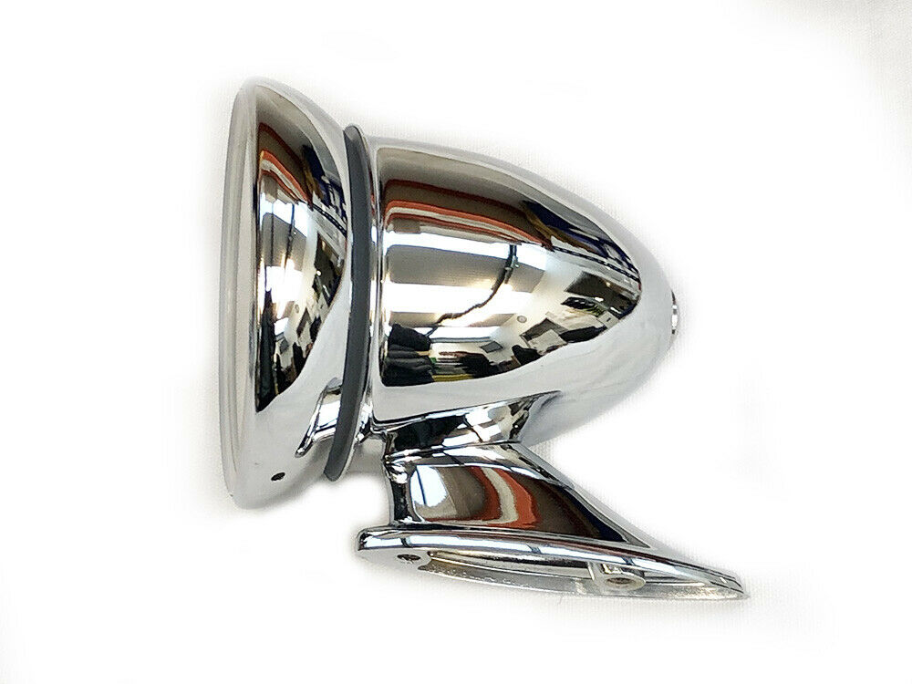 Pair Classic Chrome Bullet Wing Torpedo Mirrors