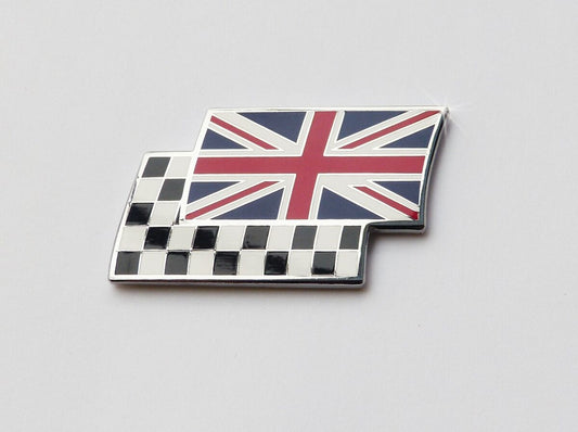 Classic Union Jack / Chequered Flag Overlay Badge Self Adhesive