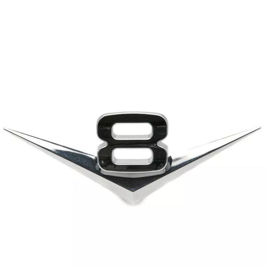 Classic Chrome V8 Badge Emblem Self Adhesive