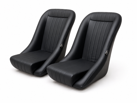 Pair BB1 Classic Clubman Low Back Bucket Seats + Runners