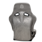 BB5 Grey Suede Alcantara Lightweight Fibreglass Fixed Bucket Seat Silver Glitter Back Large