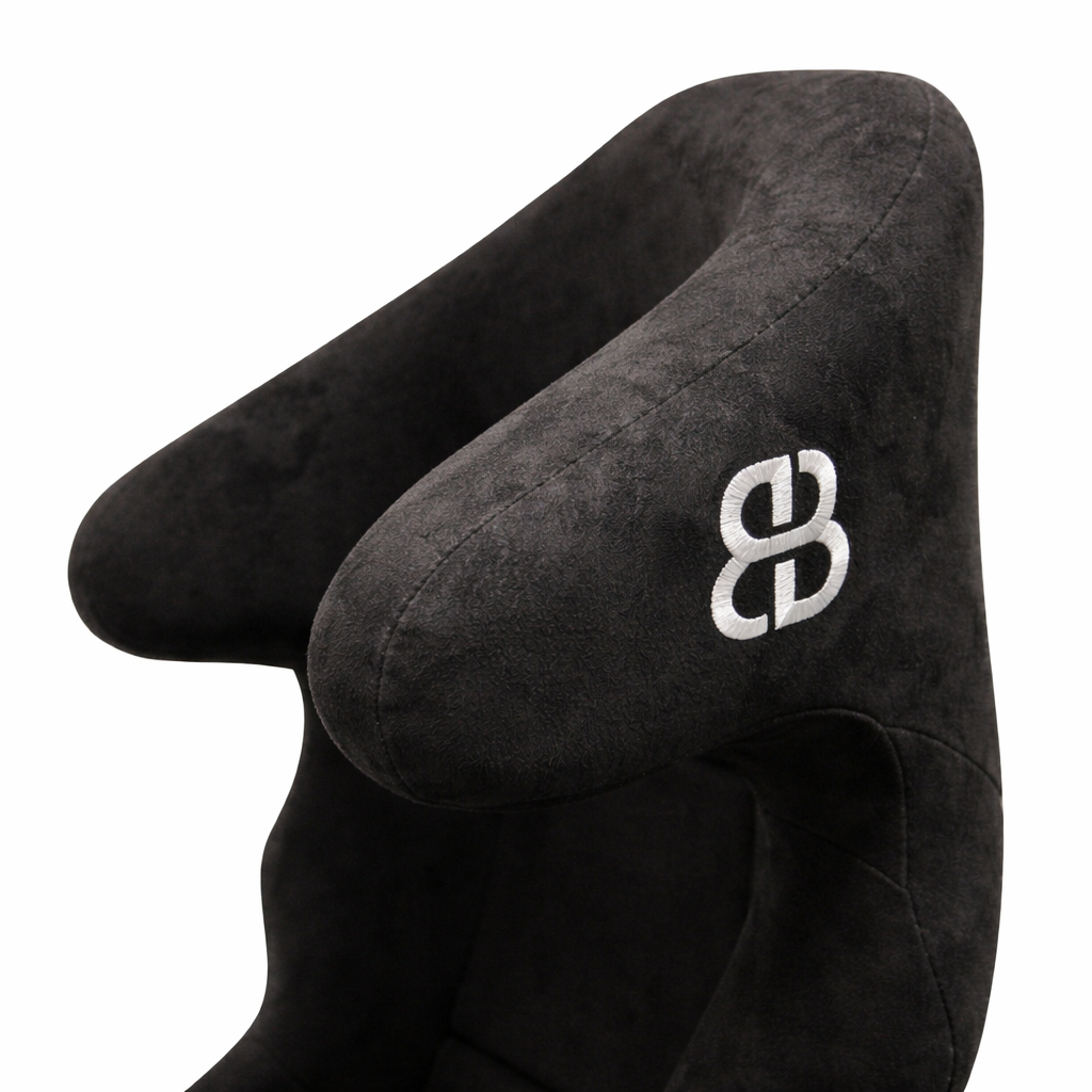 BB5 RS Black Suede Fibreglass Bucket Seat Large + Runners & Sidemounts