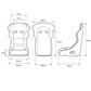 BB5 RS Black Suede Fibreglass Bucket Seat Large + Runners & Sidemounts