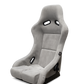 BB5 Grey Suede Alcantara Lightweight Fibreglass Fixed Bucket Seat Silver Glitter Back Large