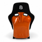 BB5 Large Lightweight Fibreglass Fixed Bucket Seat Orange Glitter Backed Suede Alcantara Fabric