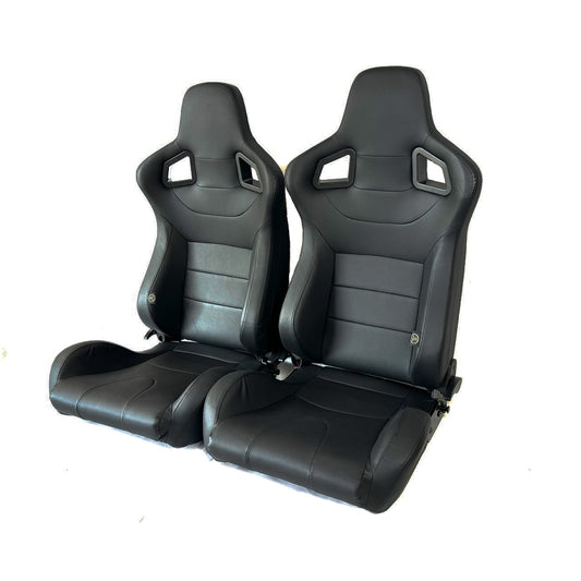 Pair BB6 Reclining Tilting Bucket Sports Seats + Runners