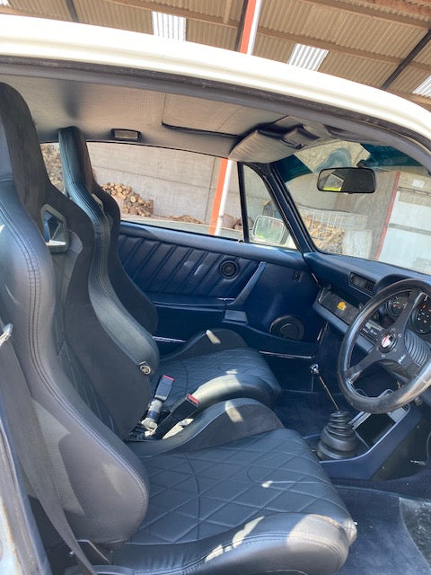 Pair BB6 Diamond Stitch / Alcantara Bucket Sports Seats + Runners