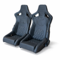Pair BB6 GT Quilted Diamond Stitched Reclining Bucket Seats