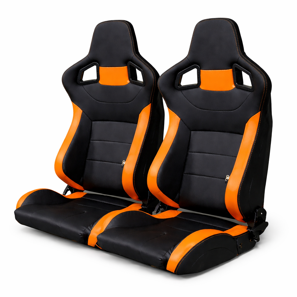 Pair BB6 Reclining Tilting Bucket Sports Seats + Runners