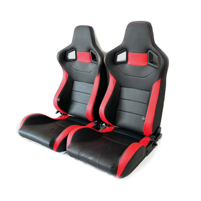 Pair BB6 Reclining Tilting Bucket Sports Seats + Runners