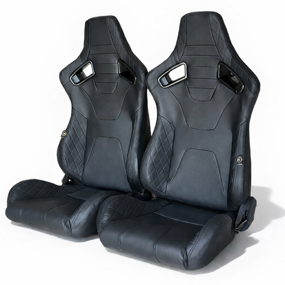 Pair BB6 RS Diamond Reclining Bucket Sports Seats + Runners
