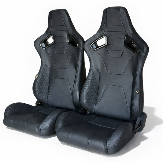 Pair BB6 RS Diamond Reclining Bucket Sports Seats + Runners
