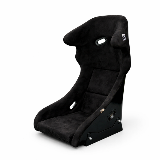 BB5 RS Black Suede Fibreglass Bucket Seat Large + Runners & Sidemounts