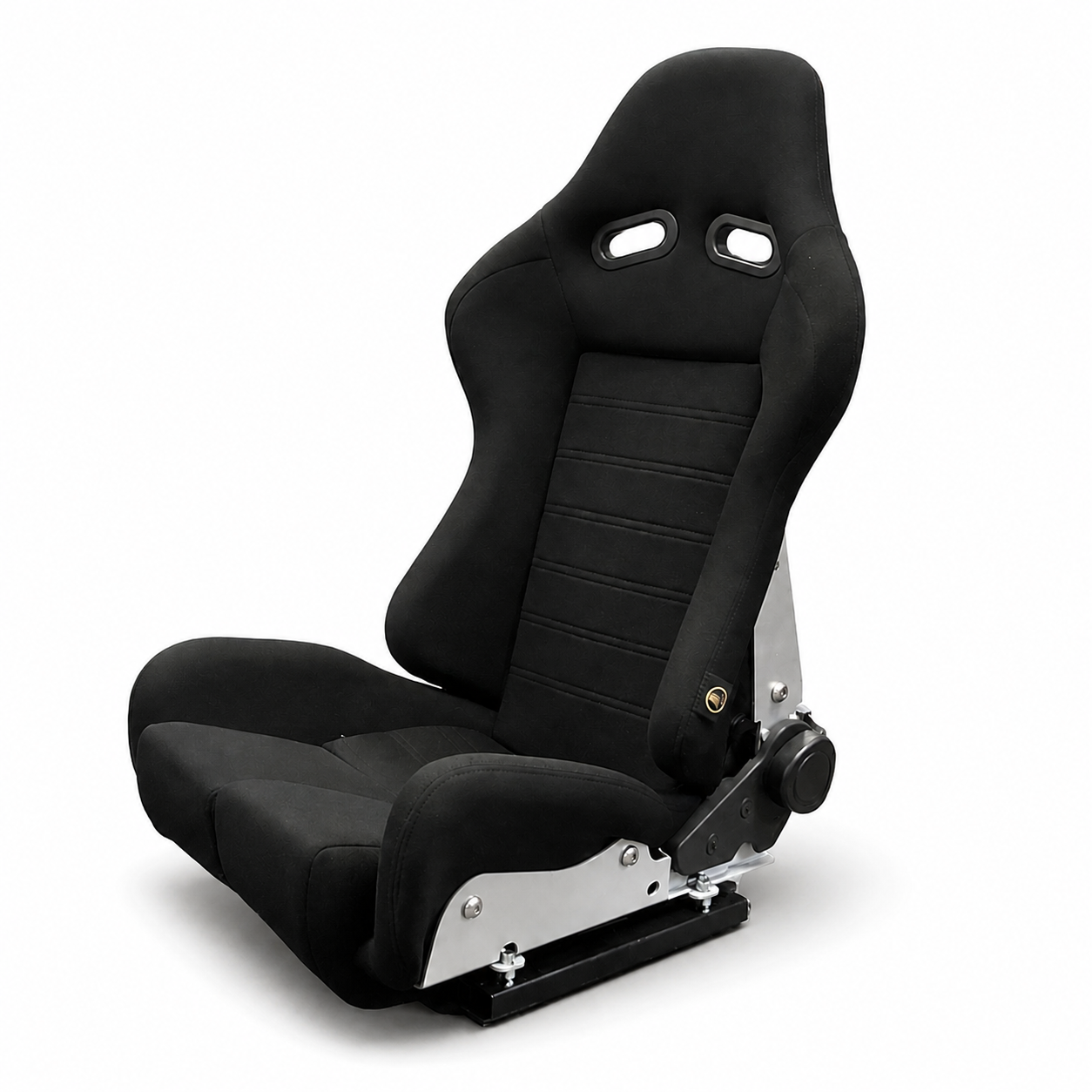 1x JDM Style BB7 Fibreglass Fabric Reclining Bucket Sports Seat + Runners