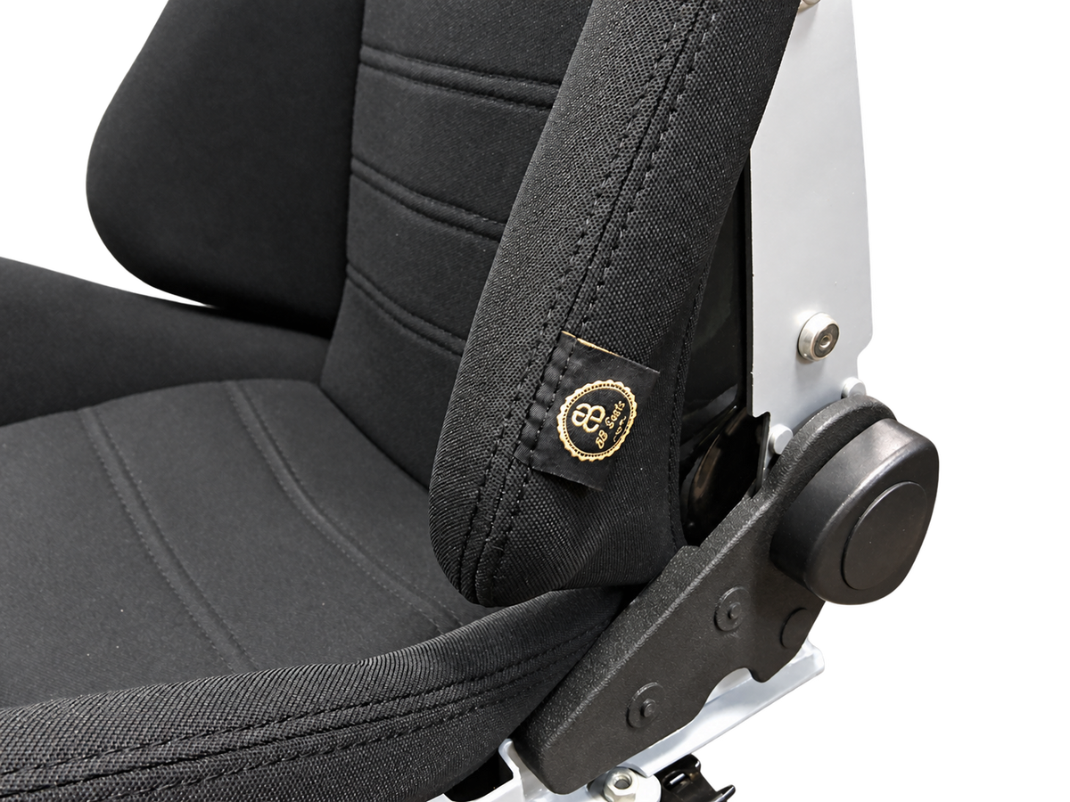 Pair JDM Style BB7 Fibreglass Fabric Reclining Bucket Sports Seats + Runners