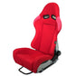 1x JDM Style BB7 Fibreglass Fabric Reclining Bucket Sports Seat + Runners