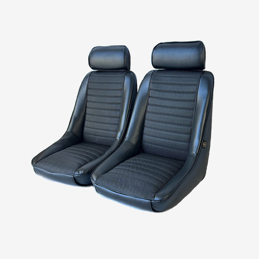 Pair BB1 Clubsport Classic Bucket Seats with Headrests + Universal Runners