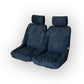 Pair BB1 Clubsport Suede Quilted Diamond Stitch Classic Bucket Seats with Headrests + Universal Runners