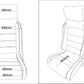 Pair BB Sportsman Classic Reclining Bucket Sports Seats with Headrests