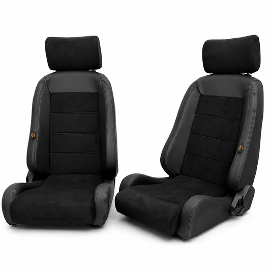 Pair BB Sportsman Classic Reclining Bucket Sports Seats with Headrests
