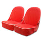 Pair BB Vintage Low Round Back Tipping Hinged Bucket Seats + Runners